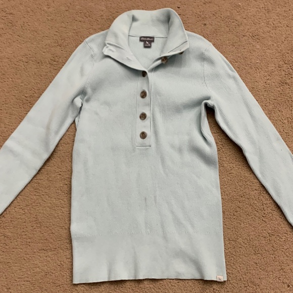 Eddie Bauer light blue button-up sweater tall in size - Picture 1 of 3
